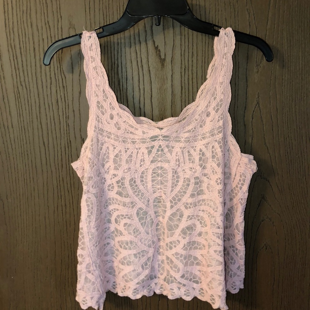 Mauve lace tank top